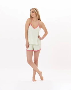 Pyjama Short En Viscose PALOMA 900 Vert D'eau -Pyjama Chic Femme Magasin pyjama short en viscose paloma 900 vert d eau 5