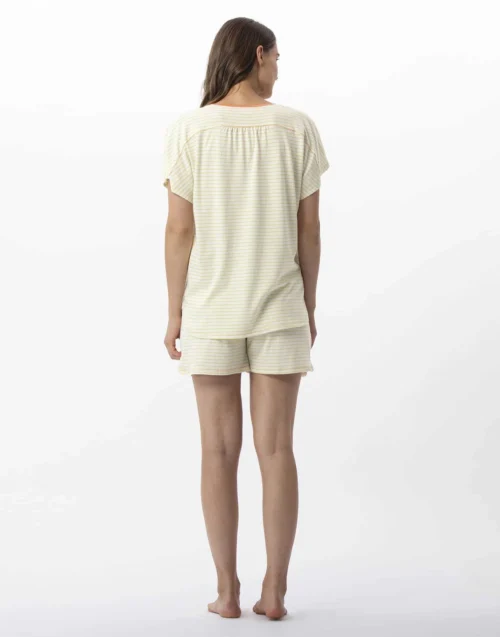 Pyjama Short Rayé En Coton Et Modal FRUTTI 700 Anis 10 Pyjama Short Rayé En Coton Et Modal FRUTTI 700 Anis -Pyjama Chic Femme Magasin pyjama short raye en coton et modal frutti 700 anis 4
