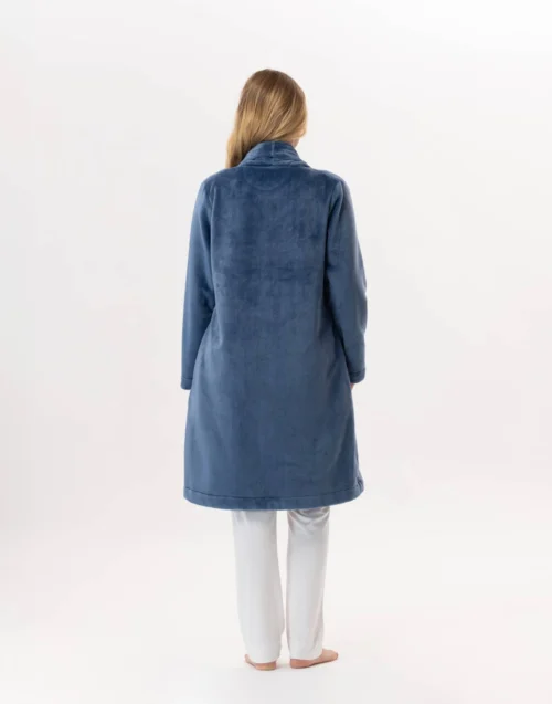 Robe De Chambre En Peluche Flanelle ESSENTIEL 855 Prusse 10 Robe De Chambre En Peluche Flanelle ESSENTIEL 855 Prusse -Pyjama Chic Femme Magasin robe de chambre en peluche flanelle essentiel 855 prusse 4