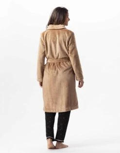 Robe De Chambre En Peluche Flanelle ESSENTIEL H51B Doré 8 Robe De Chambre En Peluche Flanelle ESSENTIEL H51B Doré -Pyjama Chic Femme Magasin robe de chambre en peluche flanelle essentiel h51b dore 3