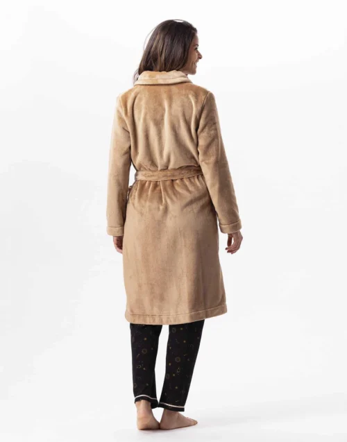 Robe De Chambre En Peluche Flanelle ESSENTIEL H51B Doré 8 Robe De Chambre En Peluche Flanelle ESSENTIEL H51B Doré -Pyjama Chic Femme Magasin robe de chambre en peluche flanelle essentiel h51b dore 3