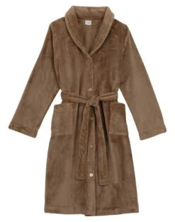Robe De Chambre En Peluche Flanelle ESSENTIEL H51B Doré 9 Robe De Chambre En Peluche Flanelle ESSENTIEL H51B Doré -Pyjama Chic Femme Magasin robe de chambre en peluche flanelle essentiel h51b dore 4