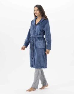 Robe De Chambre En Peluche Flanelle ESSENTIEL H51B Prusse 10 Robe De Chambre En Peluche Flanelle ESSENTIEL H51B Prusse -Pyjama Chic Femme Magasin robe de chambre en peluche flanelle essentiel h51b prusse 4