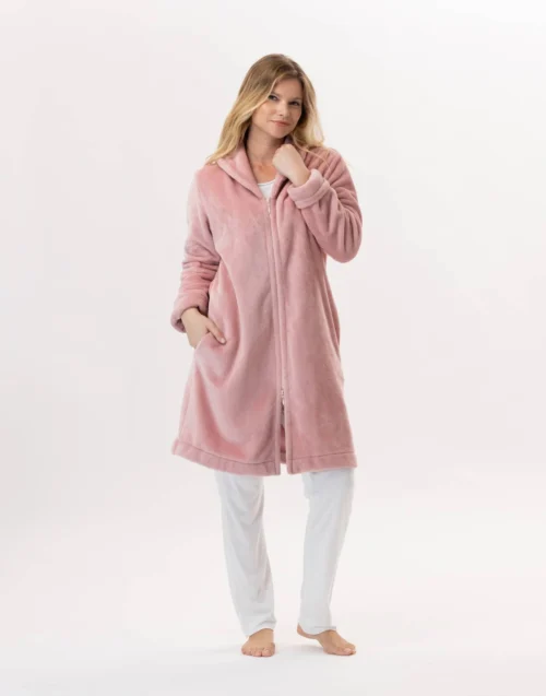 Robe De Chambre En Peluche Flanelle ESSENTIEL H56B Blush 11 Robe De Chambre En Peluche Flanelle ESSENTIEL H56B Blush -Pyjama Chic Femme Magasin robe de chambre en peluche flanelle essentiel h56b blush 4