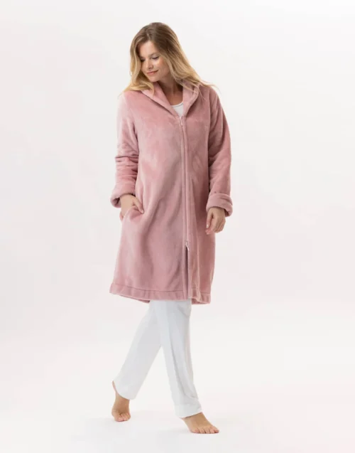 Robe De Chambre En Peluche Flanelle ESSENTIEL H56B Blush 12 Robe De Chambre En Peluche Flanelle ESSENTIEL H56B Blush -Pyjama Chic Femme Magasin robe de chambre en peluche flanelle essentiel h56b blush 5