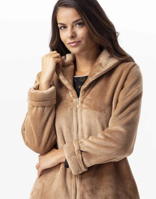Pyjama Chic Femme Magasin -Pyjama Chic Femme Magasin robe de chambre en peluche flanelle essentiel h56b dore 1