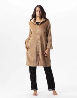 Robe De Chambre En Peluche Flanelle ESSENTIEL H56B Doré