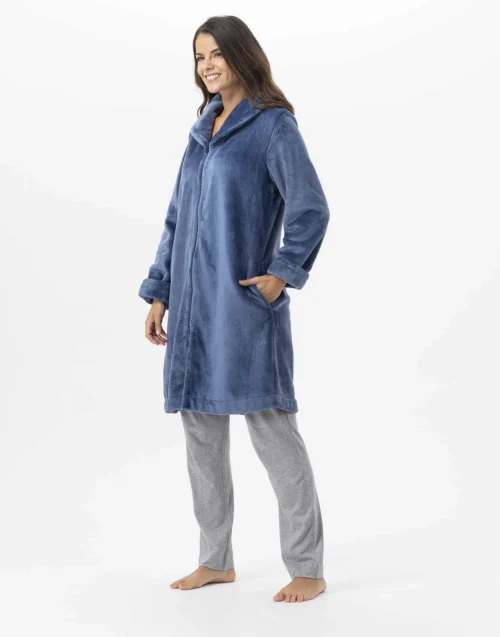 Robe De Chambre En Peluche Flanelle ESSENTIEL H56B Prusse 9 Robe De Chambre En Peluche Flanelle ESSENTIEL H56B Prusse -Pyjama Chic Femme Magasin robe de chambre en peluche flanelle essentiel h56b prusse 3