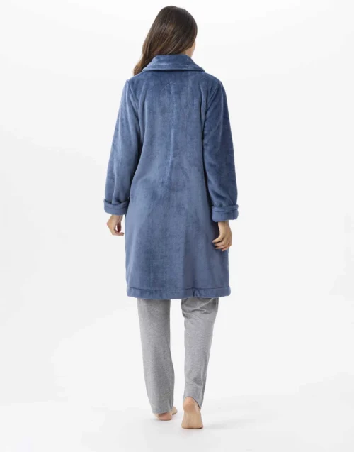 Robe De Chambre En Peluche Flanelle ESSENTIEL H56B Prusse 10 Robe De Chambre En Peluche Flanelle ESSENTIEL H56B Prusse -Pyjama Chic Femme Magasin robe de chambre en peluche flanelle essentiel h56b prusse 4