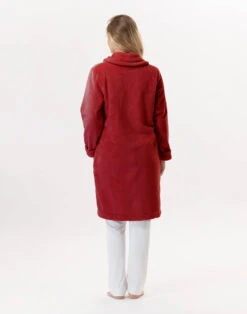 Robe De Chambre En Peluche Flanelle ESSENTIEL H56B Tomette -Pyjama Chic Femme Magasin robe de chambre en peluche flanelle essentiel h56b tomette 2