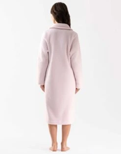 Robe De Chambre En Polaire ESSENTIEL H52B Bois De Rose -Pyjama Chic Femme Magasin robe de chambre en polaire essentiel h52b bois de rose 4