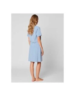 Robe De Chambre • Essentiel E50A • Ciel Chiné -Pyjama Chic Femme Magasin robe de chambre essentiel e50a ciel chine 2