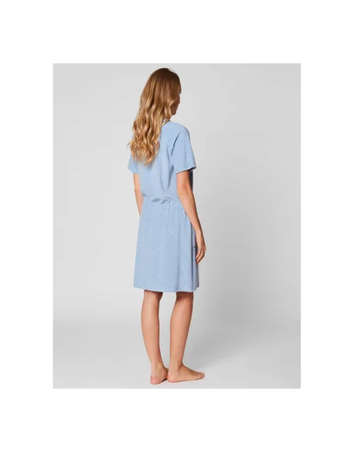 Robe De Chambre • Essentiel E50A • Ciel Chiné -Pyjama Chic Femme Magasin robe de chambre essentiel e50a ciel chine 2