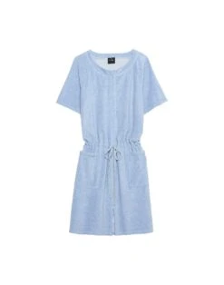 Robe De Chambre • Essentiel E50A • Ciel Chiné -Pyjama Chic Femme Magasin robe de chambre essentiel e50a ciel chine 3