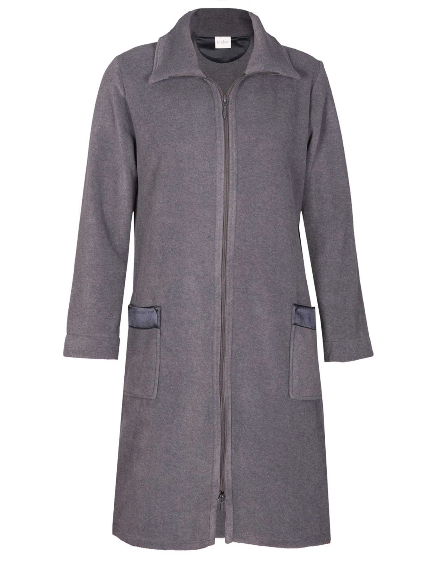 Robe De Chambre Zippée En Polaire ESSENTIEL H54A Anthracite Chiné 4 Robe De Chambre Zippée En Polaire ESSENTIEL H54A Anthracite Chiné – Image 4