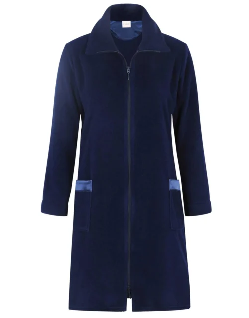 Robe De Chambre Zippée En Polaire ESSENTIEL H54A Marine 7 Robe De Chambre Zippée En Polaire ESSENTIEL H54A Marine -Pyjama Chic Femme Magasin robe de chambre zippee en polaire essentiel h54a marine 3