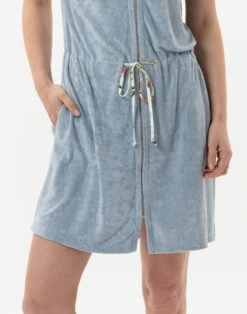 Robe En Bouclette éponge RIVIERA 743 Ciel 8 Robe En Bouclette éponge RIVIERA 743 Ciel -Pyjama Chic Femme Magasin robe en bouclette eponge riviera 743 ciel 2