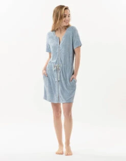 Robe En Bouclette éponge RIVIERA 743 Ciel