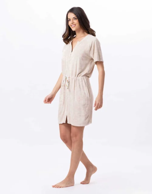 Robe En Bouclette éponge RIVIERA 743 Coquille 10 Robe En Bouclette éponge RIVIERA 743 Coquille -Pyjama Chic Femme Magasin robe en bouclette eponge riviera 743 coquille 4
