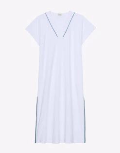 Robe En Coton VALENSOLE 941 Blanc -Pyjama Chic Femme Magasin robe en coton valensole 941 blanc 6
