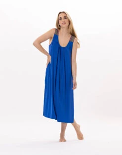 Robe En Jersey PAMPELONNE 941 Bleu -Pyjama Chic Femme Magasin robe en jersey pampelonne 941 bleu 3