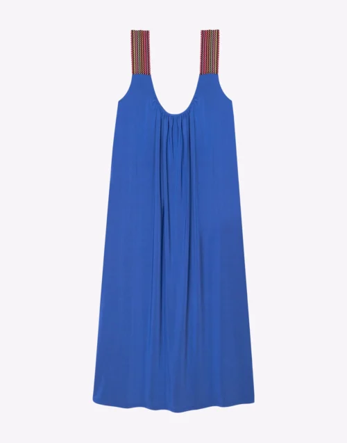 Robe En Jersey PAMPELONNE 941 Bleu -Pyjama Chic Femme Magasin robe en jersey pampelonne 941 bleu 5