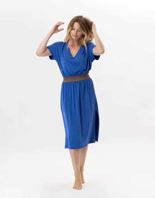 Robe En Jersey PAMPELONNE 942 Bleu 9 Robe En Jersey PAMPELONNE 942 Bleu -Pyjama Chic Femme Magasin robe en jersey pampelonne 942 bleu 3