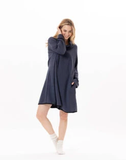 Robe En Maille Tricot ALPAGA 840 Marine -Pyjama Chic Femme Magasin robe en maille tricot alpaga 840 marine 2