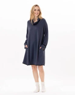 Robe En Maille Tricot ALPAGA 840 Marine -Pyjama Chic Femme Magasin robe en maille tricot alpaga 840 marine 3