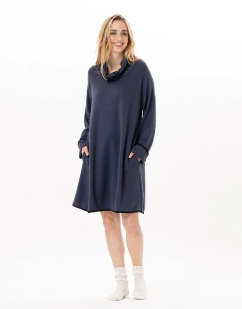 Robe En Maille Tricot ALPAGA 840 Marine 10 Robe En Maille Tricot ALPAGA 840 Marine -Pyjama Chic Femme Magasin robe en maille tricot alpaga 840 marine 3