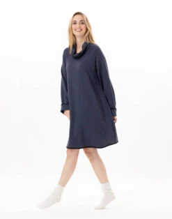 Robe En Maille Tricot ALPAGA 840 Marine -Pyjama Chic Femme Magasin robe en maille tricot alpaga 840 marine 4
