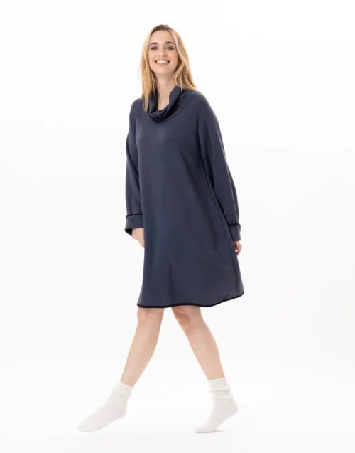 Robe En Maille Tricot ALPAGA 840 Marine 11 Robe En Maille Tricot ALPAGA 840 Marine -Pyjama Chic Femme Magasin robe en maille tricot alpaga 840 marine 4