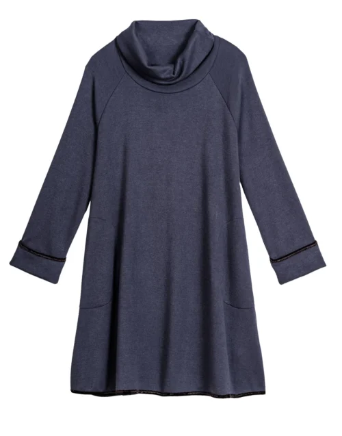 Robe En Maille Tricot ALPAGA 840 Marine 13 Robe En Maille Tricot ALPAGA 840 Marine -Pyjama Chic Femme Magasin robe en maille tricot alpaga 840 marine 6