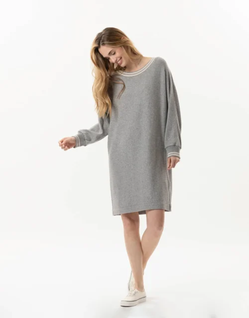 Robe En Maille Tricot ESMEE 840 Gris Chine 8 Robe En Maille Tricot ESMEE 840 Gris Chine -Pyjama Chic Femme Magasin robe en maille tricot esmee 840 gris chine 2