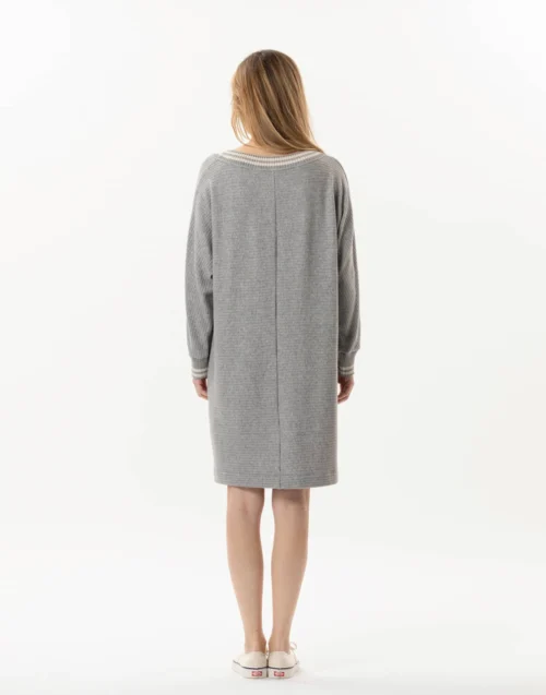 Robe En Maille Tricot ESMEE 840 Gris Chine 10 Robe En Maille Tricot ESMEE 840 Gris Chine -Pyjama Chic Femme Magasin robe en maille tricot esmee 840 gris chine 4