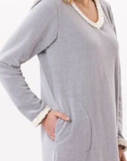 Pyjama Chic Femme Magasin -Pyjama Chic Femme Magasin robe en micropolaire douce 840 gris chine 1