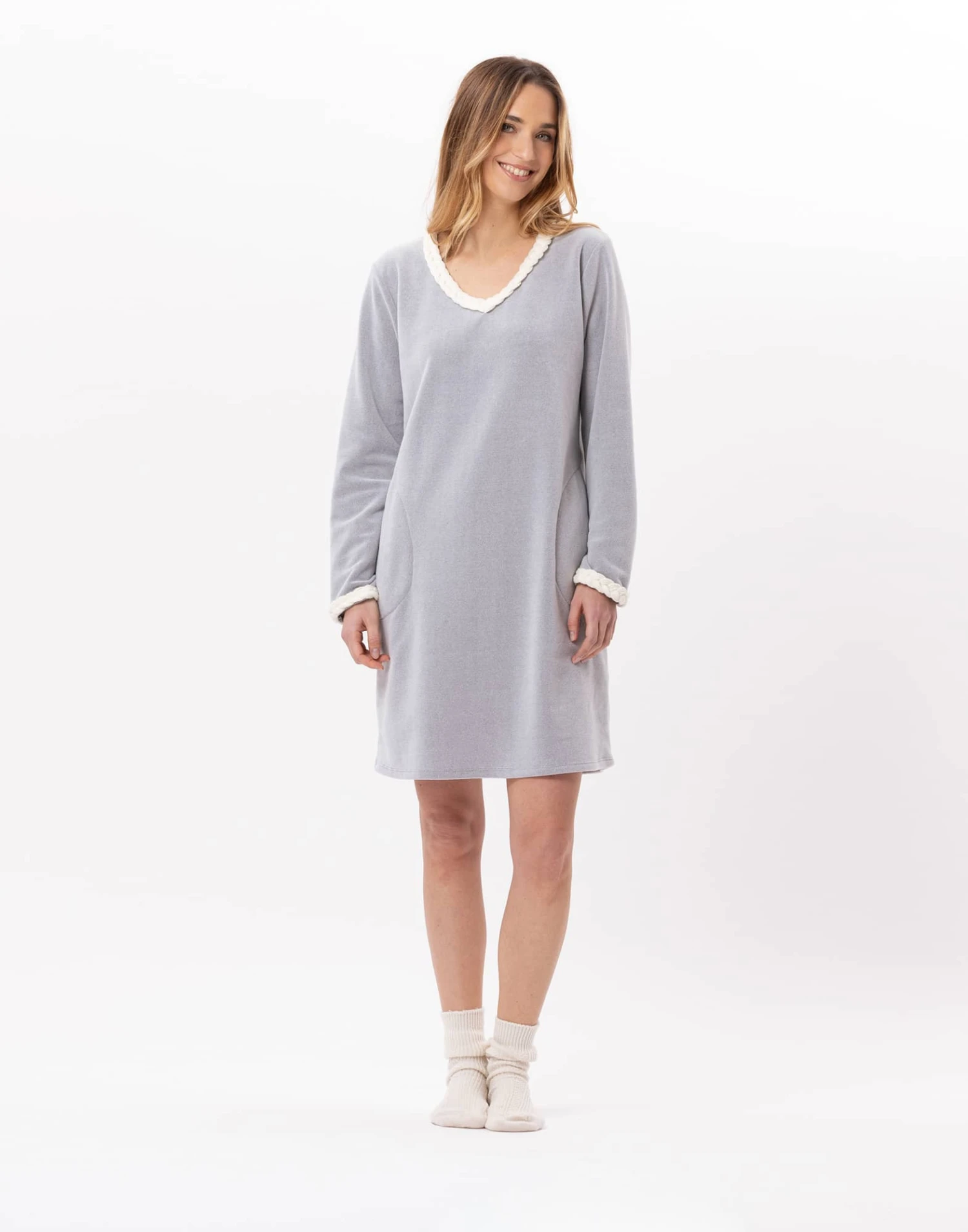 Robe En Micropolaire DOUCE 840 Gris Chine