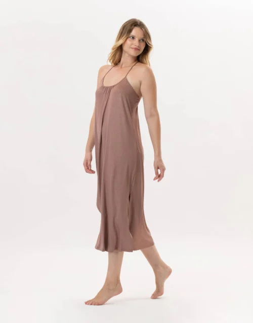Robe En Viscose RAMATUELLE 941 Sable -Pyjama Chic Femme Magasin robe en viscose ramatuelle 941 sable 4