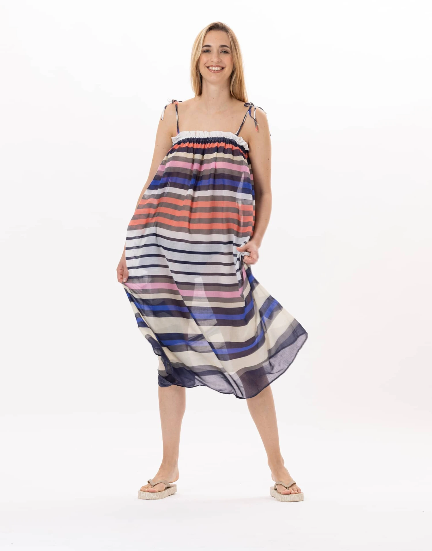 Robe En Voile De Coton VALLAURIS 941 Multico 3 Robe En Voile De Coton VALLAURIS 941 Multico – Image 3