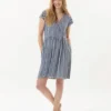 Robe Imprimée Pied De Poule En Viscose élasthanne ROSIE 740 Indigo