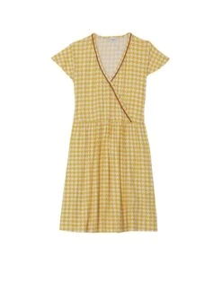 Robe Imprimée Pied De Poule En Viscose élasthanne ROSIE 740 Soleil -Pyjama Chic Femme Magasin robe imprimee pied de poule en viscose elasthanne rosie 740 soleil 4