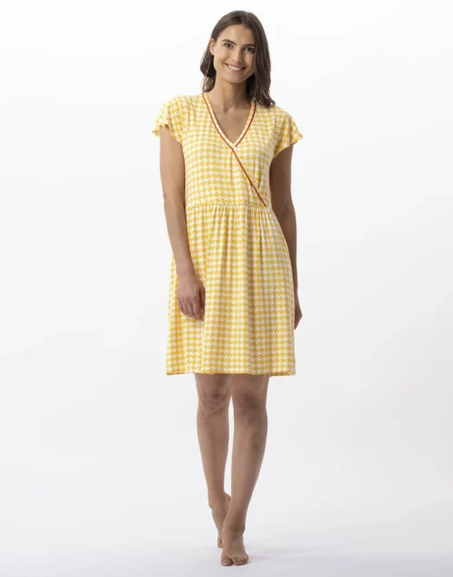 Robe Imprimée Pied De Poule En Viscose élasthanne ROSIE 740 Soleil
