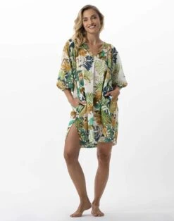 Robe Imprimée Végétaux En 100% Coton PALMERAIE 740 Multico 8 Robe Imprimée Végétaux En 100% Coton PALMERAIE 740 Multico -Pyjama Chic Femme Magasin robe imprimee vegetaux en 100 coton palmeraie 740 multico 2