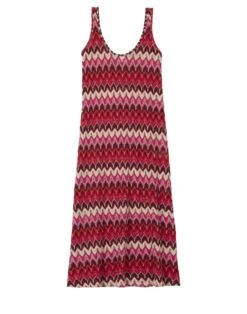 Robe Longue En Maille Ajourée BAHIA 741 Rose Multico -Pyjama Chic Femme Magasin robe longue en maille ajouree bahia 741 rose multico 6