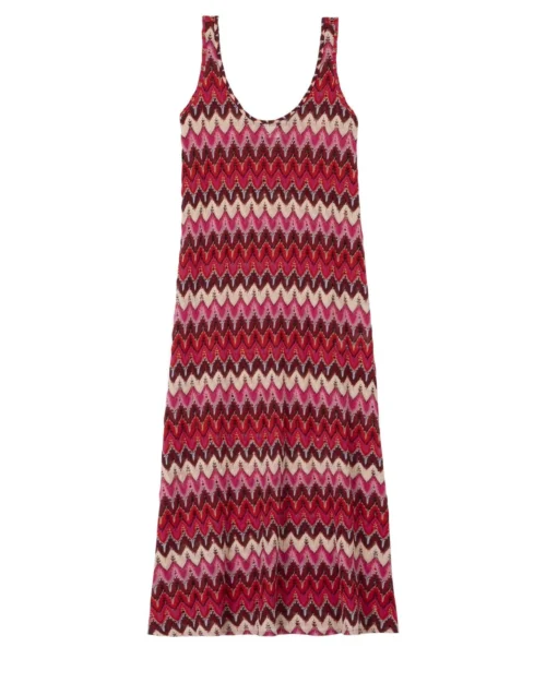 Robe Longue En Maille Ajourée BAHIA 741 Rose Multico -Pyjama Chic Femme Magasin robe longue en maille ajouree bahia 741 rose multico 6