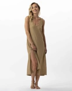 Robe Longue En Maille Lurex PALMA 740 Doré