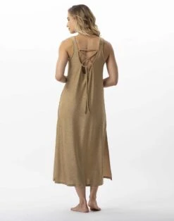 Robe Longue En Maille Lurex PALMA 740 Doré -Pyjama Chic Femme Magasin robe longue en maille lurex palma 740 dore 3