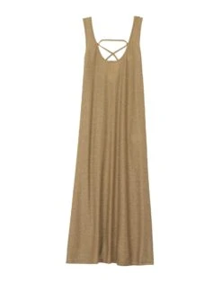 Robe Longue En Maille Lurex PALMA 740 Doré -Pyjama Chic Femme Magasin robe longue en maille lurex palma 740 dore 5