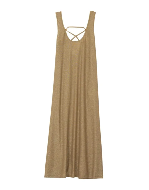 Robe Longue En Maille Lurex PALMA 740 Doré -Pyjama Chic Femme Magasin robe longue en maille lurex palma 740 dore 5