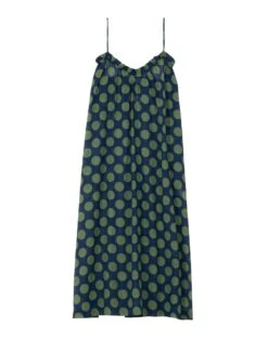 Robe Longue Imprimée Pois En 100% Coton RIVA 740 Vert -Pyjama Chic Femme Magasin robe longue imprimee pois en 100 coton riva 740 vert 5